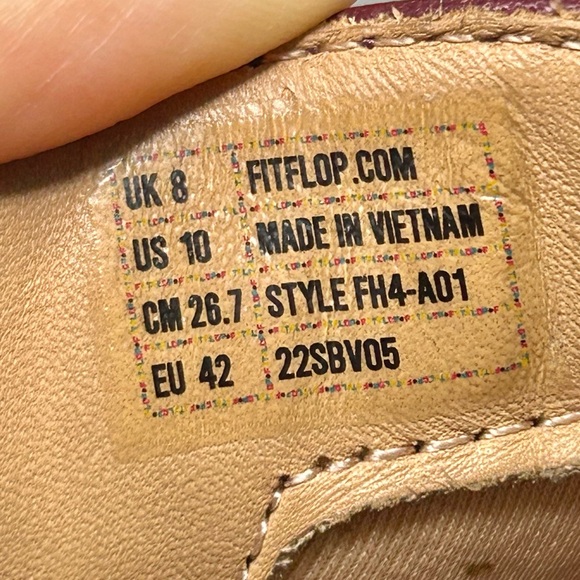 Fitflop F-Mode Plummy Purple Leather Platform Ankle Chelsea Boots Size 10 - Picture 14 of 16